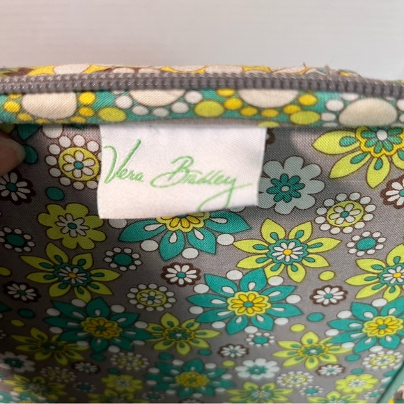 Vera Bradley Green Yellow Teal Gray Brown Paisley Labtop Bag - Picture 12 of 17